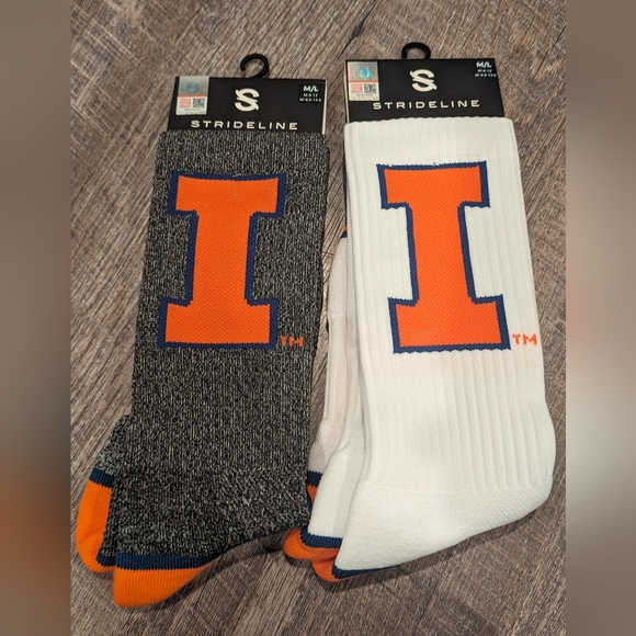 NWT Strideline University of Illinois socks size L - Picture 1 of 2